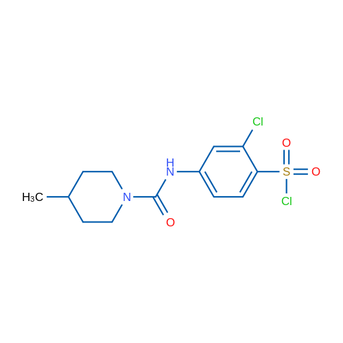 2-Chloro-4-(4-methylpiperidine-1-carboxamido)benzene-1-sulfonyl chloride 1g
