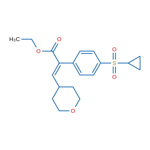 Ethyl 2-(4-(cyclopropylsulfonyl)phenyl)-3-(tetrahydro-2H-pyran-4-yl)acrylate 1g