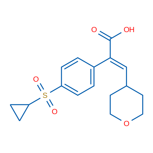 (E)-2-(4-(Cyclopropylsulfonyl)phenyl)-3-(tetrahydro-2H-pyran-4-yl)acrylic acid 1g