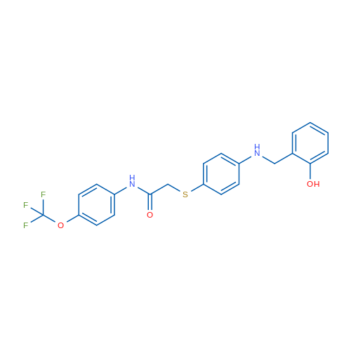 2-((4-((2-Hydroxybenzyl)amino)phenyl)thio)-N-(4-(trifluoromethoxy)phenyl)acetamide 1g