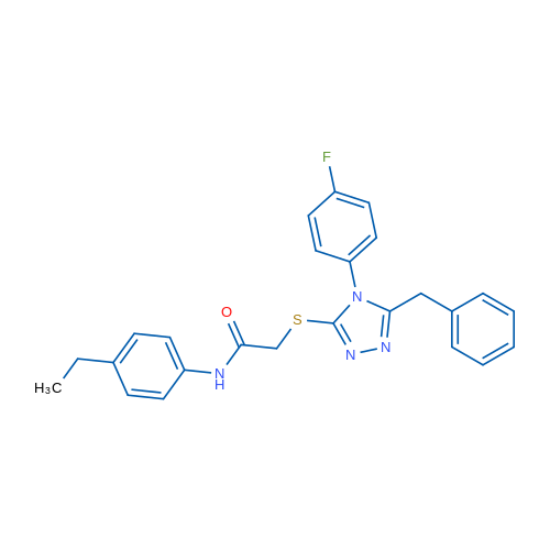 2-((5-Benzyl-4-(4-fluorophenyl)-4H-1,2,4-triazol-3-yl)thio)-N-(4-ethylphenyl)acetamide 1g