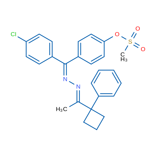 4-((4-Chlorophenyl)((1-(1-phenylcyclobutyl)ethylidene)hydrazono)methyl)phenyl methanesulfonate 1g
