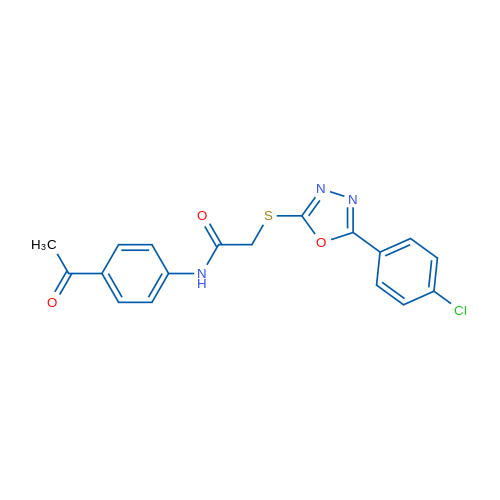 N-(4-Acetylphenyl)-2-((5-(4-chlorophenyl)-1,3,4-oxadiazol-2-yl)thio)acetamide 1g