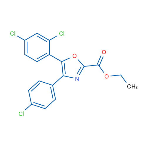 Ethyl 4-(4-chlorophenyl)-5-(2,4-dichlorophenyl)oxazole-2-carboxylate 1g