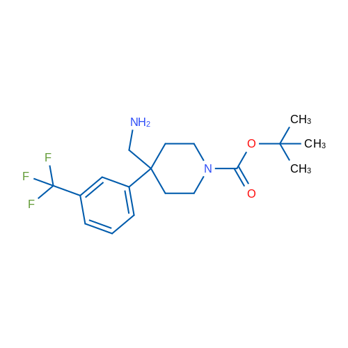 tert-Butyl 4-(aminomethyl)-4-(3-(trifluoromethyl)phenyl)piperidine-1-carboxylate 1g