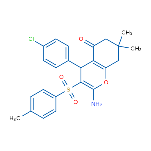 2-Amino-4-(4-chlorophenyl)-7,7-dimethyl-3-(4-methylbenzenesulfonyl)-5,6,7,8-tetrahydro-4H-chromen-5-one 1g