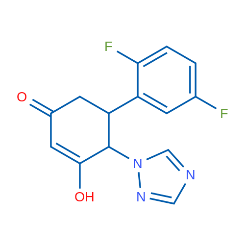 5-(2,5-Difluorophenyl)-3-hydroxy-4-(1H-1,2,4-triazol-1-yl)cyclohex-2-en-1-one 1g