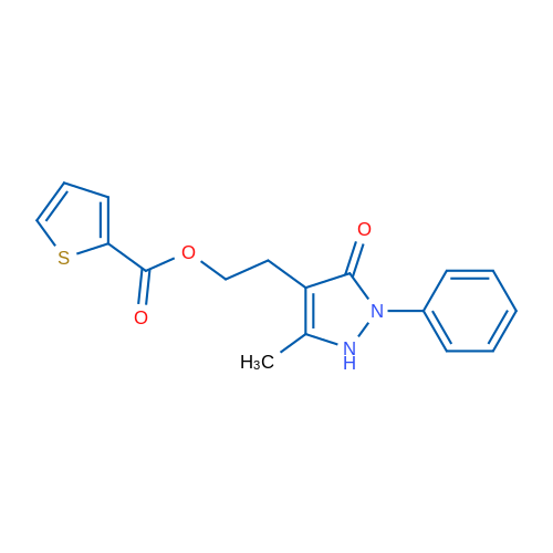 2-(5-Methyl-3-oxo-2-phenyl-2,3-dihydro-1H-pyrazol-4-yl)ethyl thiophene-2-carboxylate 1g