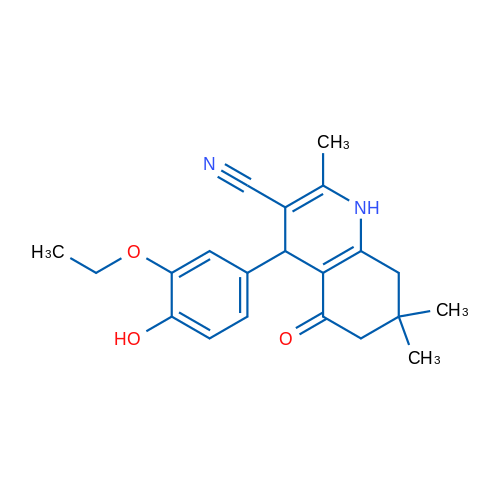 4-(3-Ethoxy-4-hydroxyphenyl)-2,7,7-trimethyl-5-oxo-1,4,5,6,7,8-hexahydroquinoline-3-carbonitrile 1g