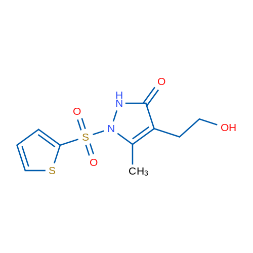 4-(2-Hydroxyethyl)-5-methyl-1-(thiophene-2-sulfonyl)-2,3-dihydro-1H-pyrazol-3-one 1g