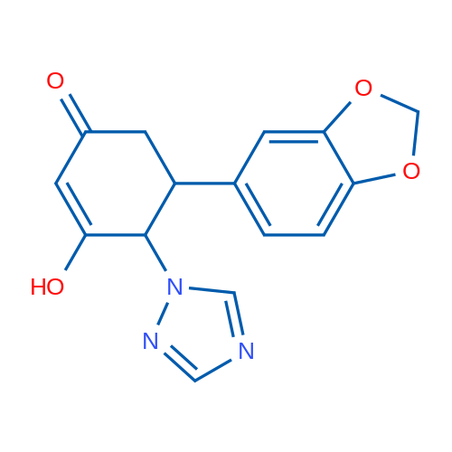5-(2H-1,3-Benzodioxol-5-yl)-3-hydroxy-4-(1H-1,2,4-triazol-1-yl)cyclohex-2-en-1-one 1g