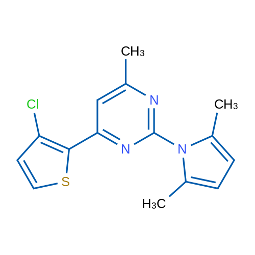 4-(3-Chlorothiophen-2-yl)-2-(2,5-dimethyl-1H-pyrrol-1-yl)-6-methylpyrimidine 1g