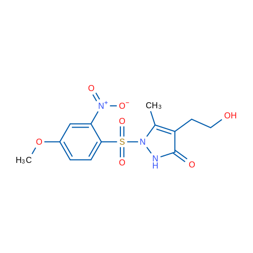 4-(2-Hydroxyethyl)-1-(4-methoxy-2-nitrobenzenesulfonyl)-5-methyl-2,3-dihydro-1H-pyrazol-3-one 1g