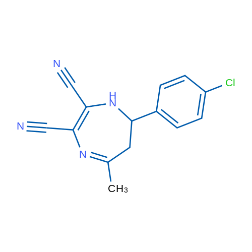 7-(4-Chlorophenyl)-5-methyl-6,7-dihydro-1H-1,4-diazepine-2,3-dicarbonitrile 1g