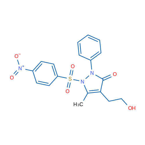 4-(2-Hydroxyethyl)-5-methyl-1-(4-nitrobenzenesulfonyl)-2-phenyl-2,3-dihydro-1H-pyrazol-3-one 1g