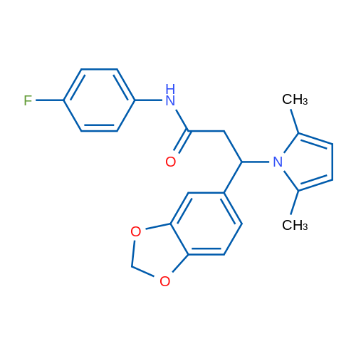 3-(2H-1,3-Benzodioxol-5-yl)-3-(2,5-dimethyl-1H-pyrrol-1-yl)-N-(4-fluorophenyl)propanamide 1g