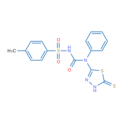 3-(4-Methylbenzenesulfonyl)-1-phenyl-1-(5-sulfanylidene-4,5-dihydro-1,3,4-thiadiazol-2-yl)urea 1g