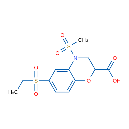6-(Ethanesulfonyl)-4-methanesulfonyl-3,4-dihydro-2H-1,4-benzoxazine-2-carboxylic acid 1g