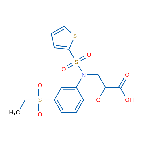 6-(Ethanesulfonyl)-4-(thiophene-2-sulfonyl)-3,4-dihydro-2H-1,4-benzoxazine-2-carboxylic acid 1g