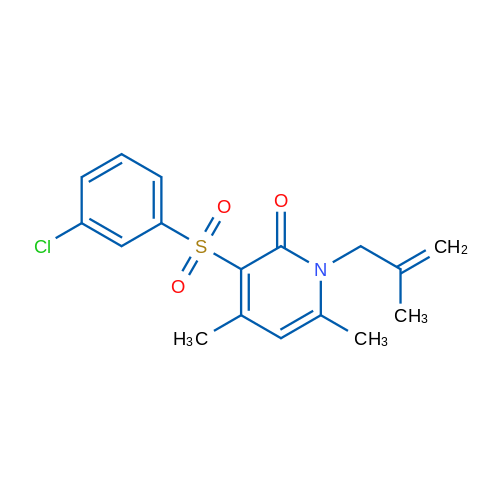 3-(3-Chlorobenzenesulfonyl)-4,6-dimethyl-1-(2-methylprop-2-en-1-yl)-1,2-dihydropyridin-2-one 1g