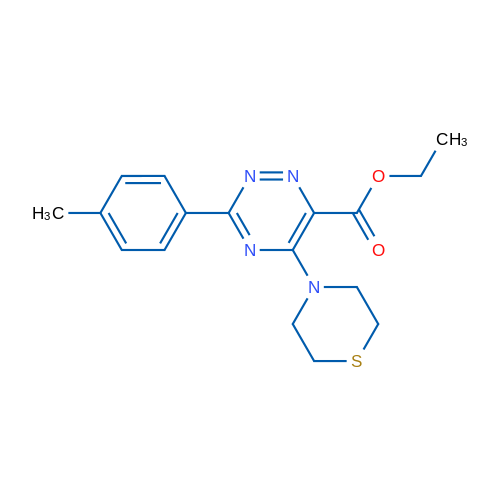 Ethyl 3-(4-methylphenyl)-5-(thiomorpholin-4-yl)-1,2,4-triazine-6-carboxylate 1g