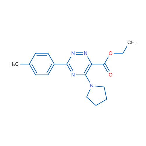 Ethyl 3-(4-methylphenyl)-5-(pyrrolidin-1-yl)-1,2,4-triazine-6-carboxylate 1g