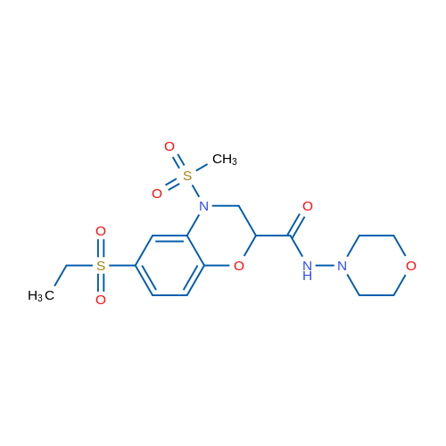 6-(Ethanesulfonyl)-4-methanesulfonyl-N-(morpholin-4-yl)-3,4-dihydro-2H-1,4-benzoxazine-2-carboxamide 1g