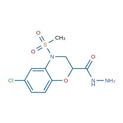 6-Chloro-4-methanesulfonyl-3,4-dihydro-2H-1,4-benzoxazine-2-carbohydrazide 1g