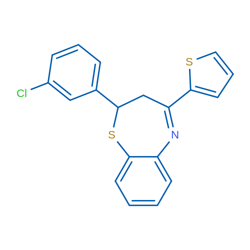 2-(3-Chlorophenyl)-4-(thiophen-2-yl)-2,3-dihydro-1,5-benzothiazepine 1g