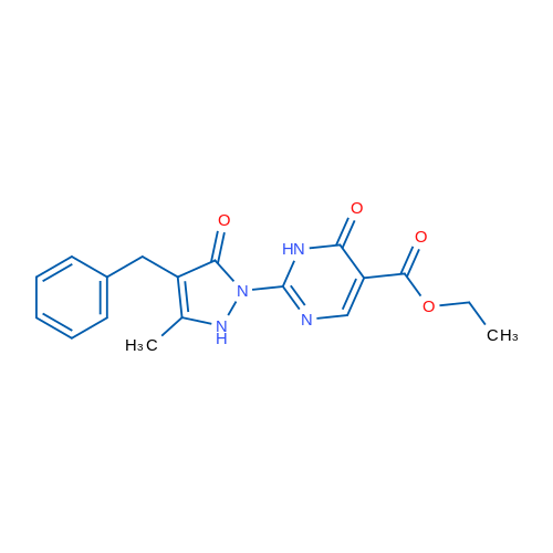 Ethyl 2-(4-benzyl-3-methyl-5-oxo-2,5-dihydro-1H-pyrazol-1-yl)-6-oxo-1,6-dihydropyrimidine-5-carboxylate 1g