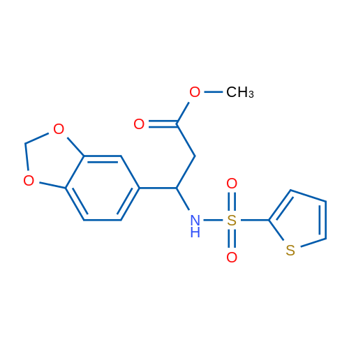 Methyl 3-(2H-1,3-benzodioxol-5-yl)-3-(thiophene-2-sulfonamido)propanoate 1g