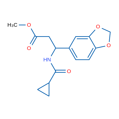 Methyl 3-(2H-1,3-benzodioxol-5-yl)-3-(cyclopropylformamido)propanoate 1g