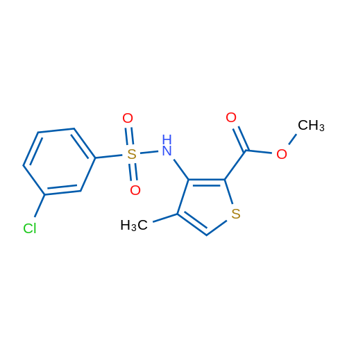 Methyl 3-(3-chlorobenzenesulfonamido)-4-methylthiophene-2-carboxylate 1g