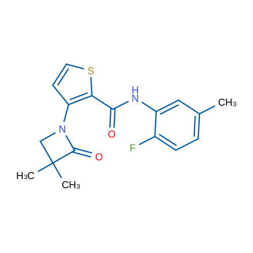 3-(3,3-Dimethyl-2-oxoazetidin-1-yl)-N-(2-fluoro-5-methylphenyl)thiophene-2-carboxamide 1g