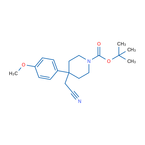 tert-Butyl 4-(cyanomethyl)-4-(4-methoxyphenyl)piperidine-1-carboxylate 1g