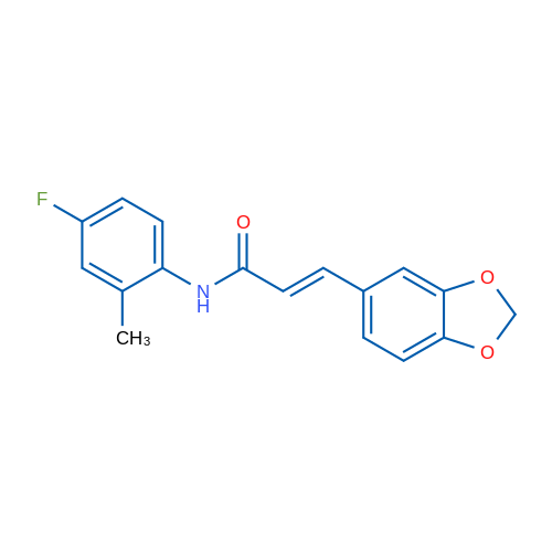 (2E)-3-(2H-1,3-Benzodioxol-5-yl)-N-(4-fluoro-2-methylphenyl)prop-2-enamide 1g