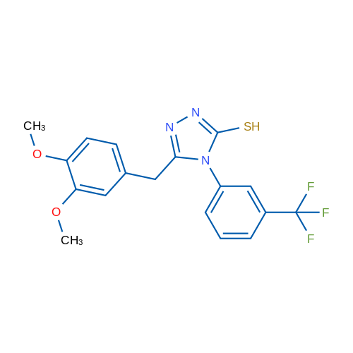 5-(3,4-Dimethoxybenzyl)-4-(3-(trifluoromethyl)phenyl)-4H-1,2,4-triazole-3-thiol 1g