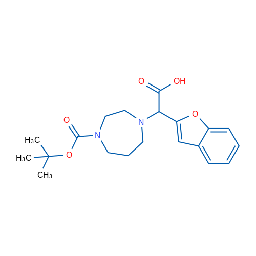 2-(Benzofuran-2-yl)-2-(4-(tert-Butoxycarbonyl)-1,4-diazepan-1-yl)acetic acid 1g