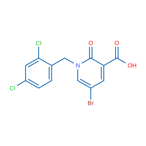 5-Bromo-1-(2,4-dichlorobenzyl)-2-oxo-1,2-dihydropyridine-3-carboxylic acid 1g
