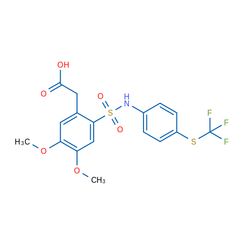 2-(4,5-Dimethoxy-2-(N-(4-((trifluoromethyl)thio)phenyl)sulfamoyl)phenyl)acetic acid 1g
