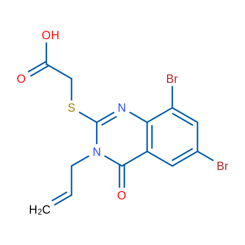 2-((3-Allyl-6,8-dibromo-4-oxo-3,4-dihydroquinazolin-2-yl)thio)acetic acid 1g