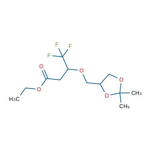 Ethyl 3-((2,2-dimethyl-1,3-dioxolan-4-yl)methoxy)-4,4,4-trifluorobutanoate 1g