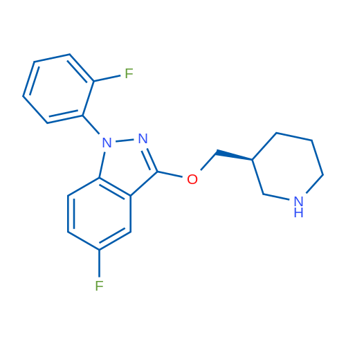 (S)-5-Fluoro-1-(2-fluorophenyl)-3-(piperidin-3-ylmethoxy)-1H-indazole 1g