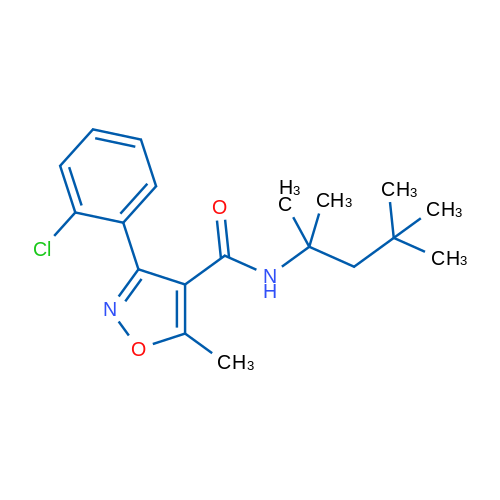 3-(2-Chlorophenyl)-5-methyl-N-(2,4,4-trimethylpentan-2-yl)-1,2-oxazole-4-carboxamide 1g