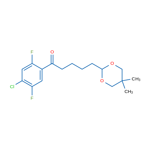 4'-Chloro-2',5'-difluoro-5-(5,5-dimethyl-1,3-dioxan-2-yl)valerophenone 1g