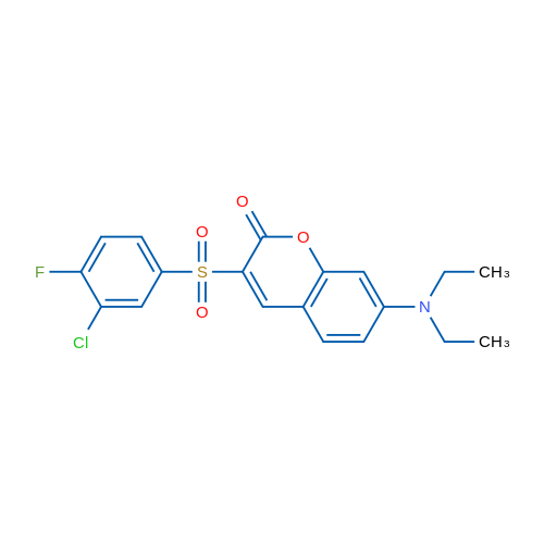 3-(3-Chloro-4-fluorobenzenesulfonyl)-7-(diethylamino)-2H-chromen-2-one 1g