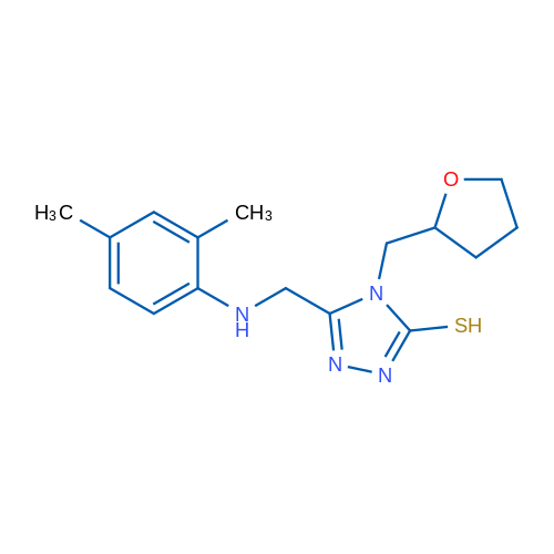 5-(((2,4-Dimethylphenyl)amino)methyl)-4-((tetrahydrofuran-2-yl)methyl)-4H-1,2,4-triazole-3-thiol 1g