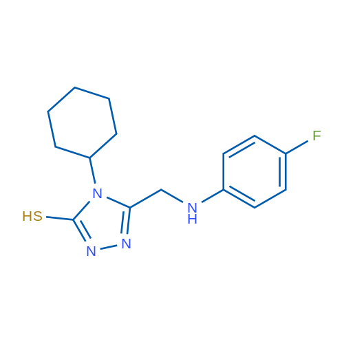 4-Cyclohexyl-5-(((4-fluorophenyl)amino)methyl)-4H-1,2,4-triazole-3-thiol 1g