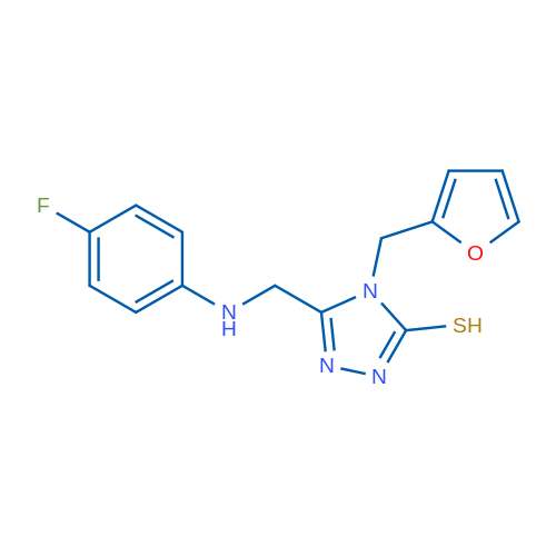 5-(((4-Fluorophenyl)amino)methyl)-4-(furan-2-ylmethyl)-4H-1,2,4-triazole-3-thiol 1g