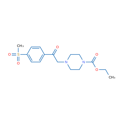 Ethyl 4-(2-(4-(methylsulfonyl)phenyl)-2-oxoethyl)piperazine-1-carboxylate 10g